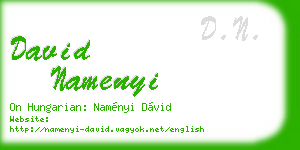 david namenyi business card