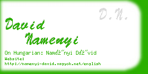 david namenyi business card